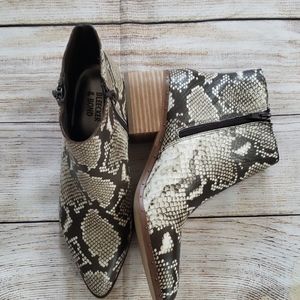 Bleecker & Bond snake print booties.